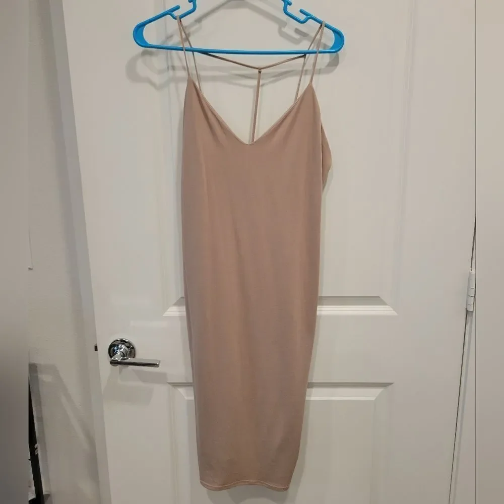 Mikey and joey tan tight fitted dress